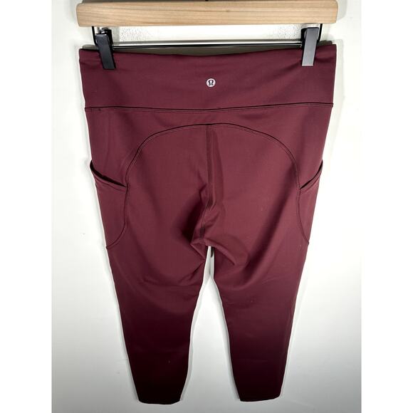Lululemon Invigorate High-Rise Tight 25" Size 10 Red Merlot - Picture 6 of 9